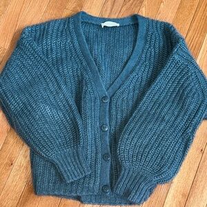 Sézane Achille Oversized V-Neck Button Cardigan Sweater